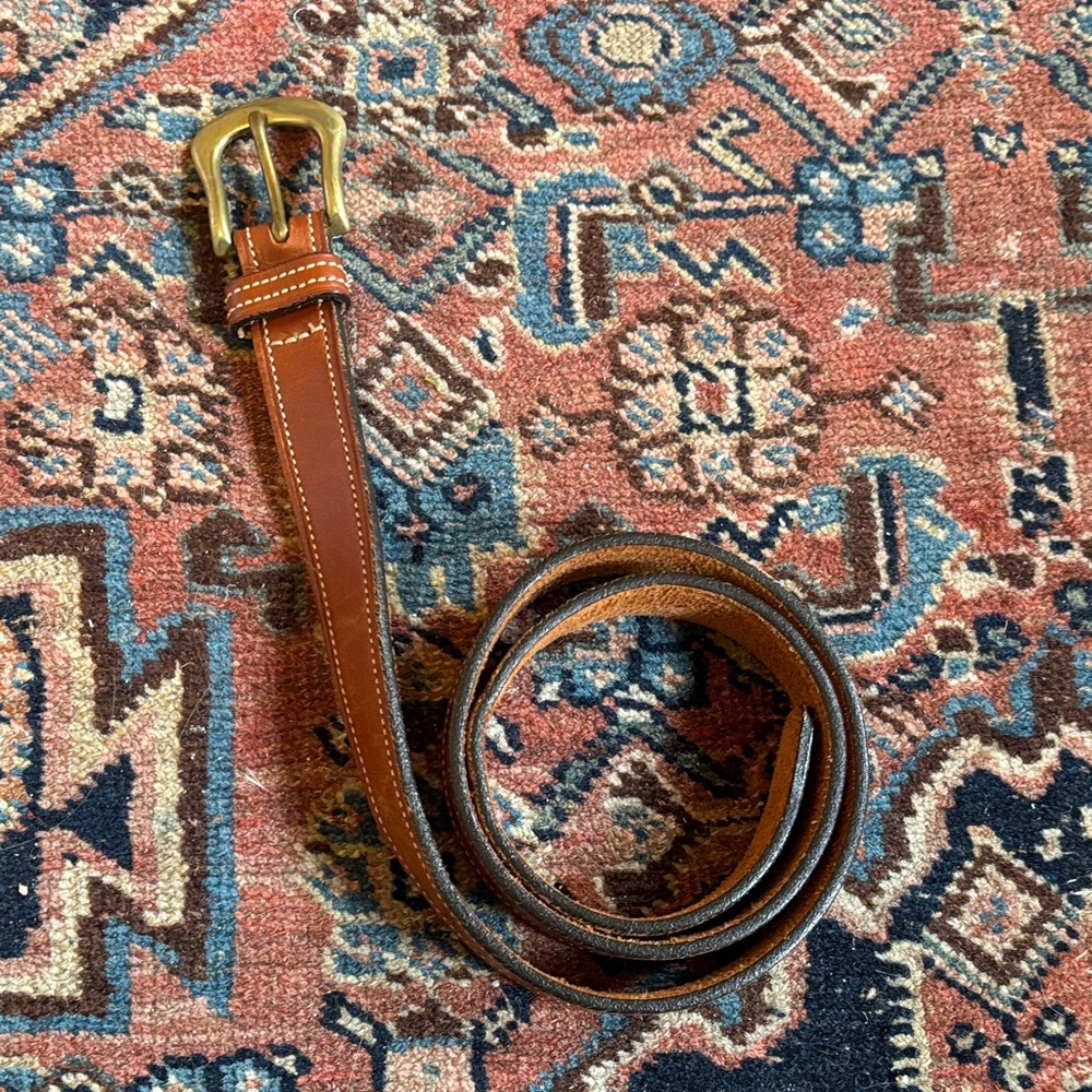 Vintage GAP Brown Leather Belt with Brass Buckle
